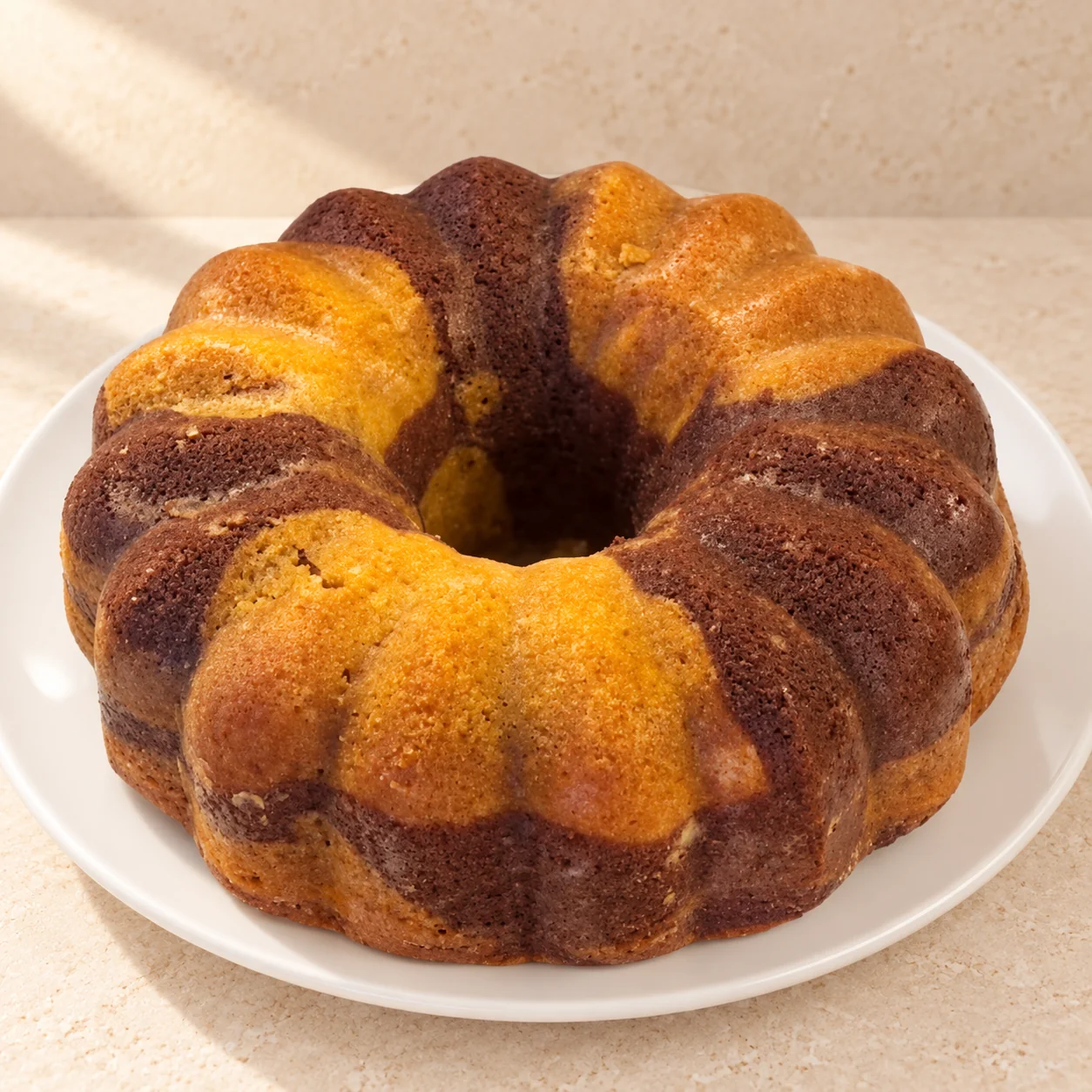 Marmorkuchen in Gugelhupfform