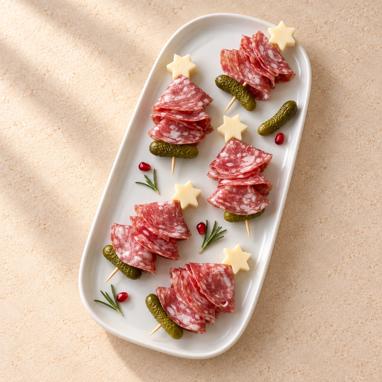 Salami-Käse-Tannenbäumchen